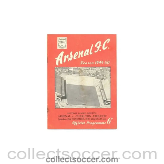 1949 - Arsenal v Charlton Athletic official programme 19/11/1949