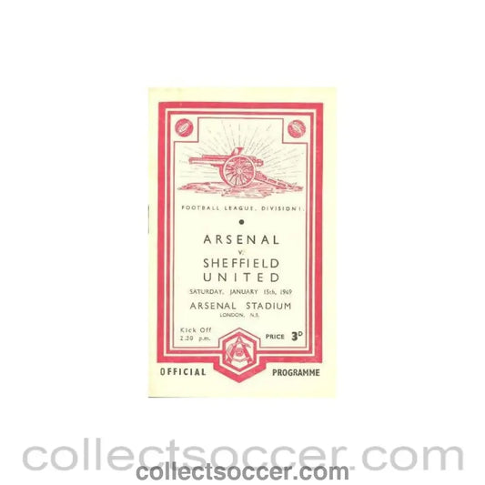 1949 - Arsenal v Sheffield United official programme 15/01/1949