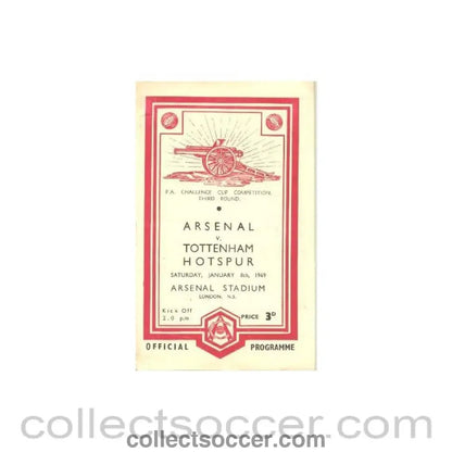 1949 - Arsenal v Tottenham Hotspur official programme 08/01/1949 F.A. Cup - Collect Soccer