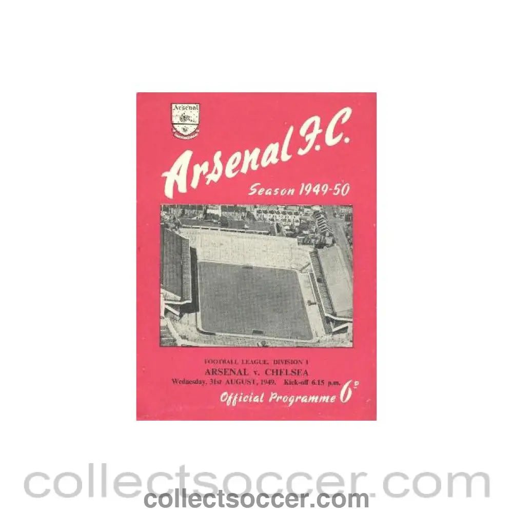 1949 - Arsenal vChelsea official programme 31/08/1949 - Collect Soccer