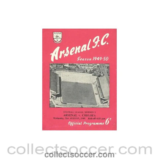 1949 - Arsenal vChelsea official programme 31/08/1949 - Collect Soccer
