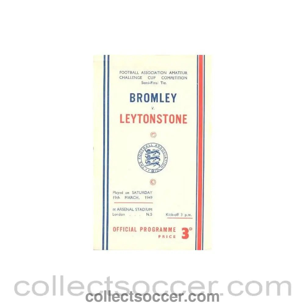 1949 - Bromley v Leytonstone official programme 19/03/1949 - Collect Soccer