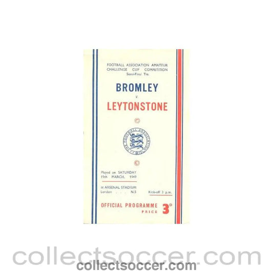 1949 - Bromley v Leytonstone official programme 19/03/1949