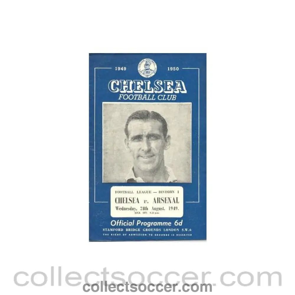 1949 - Chelsea v Arsenal official programme 24/08/1949 - Collect Soccer