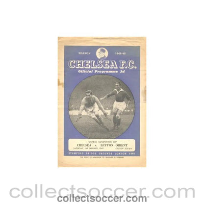 1949 - Chelsea v Leyton Orients official programme 15/01/1949