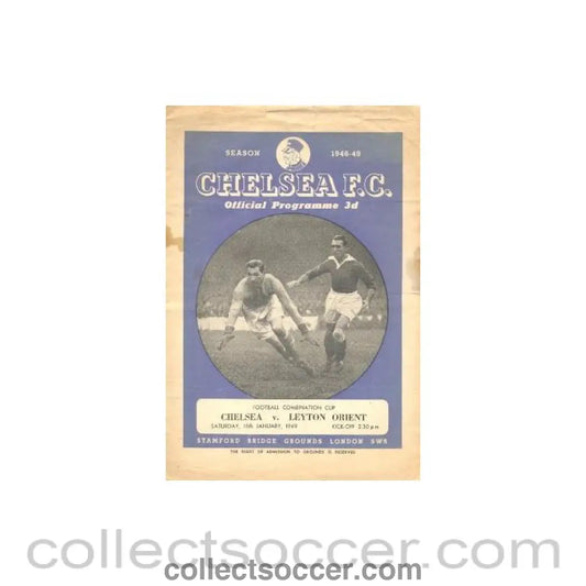 1949 - Chelsea v Leyton Orients official programme 15/01/1949