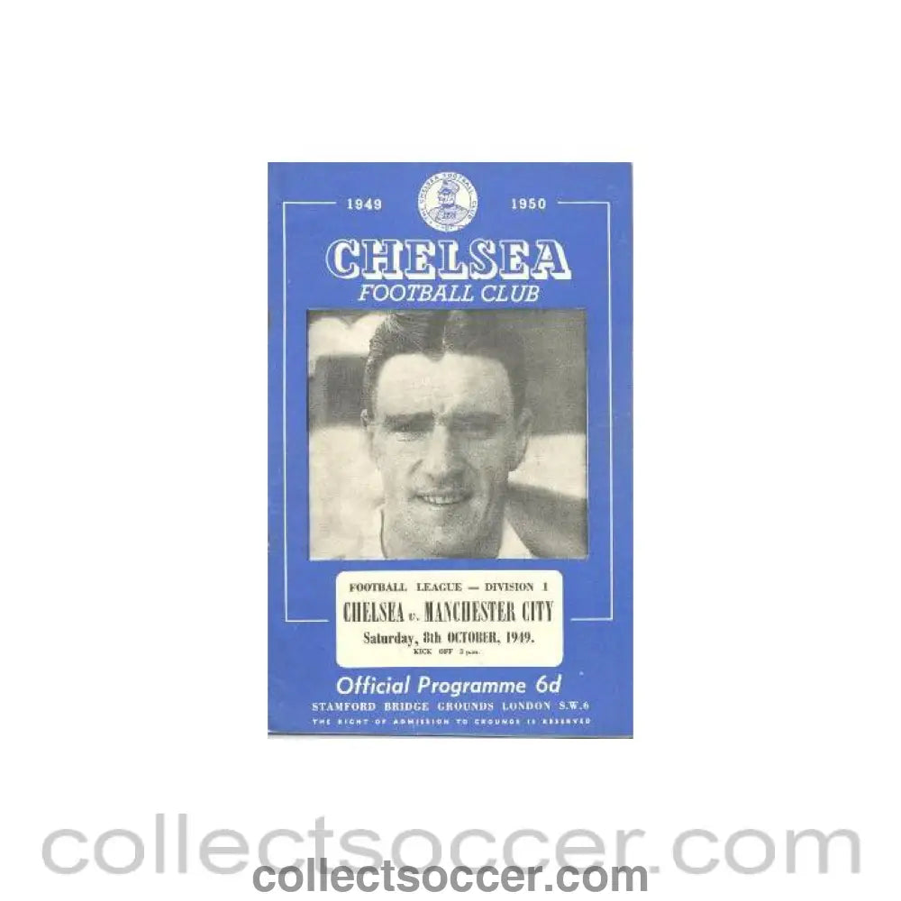 1949 - Chelsea v Manchester City official programme 08/10/1949