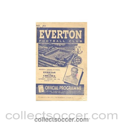 1949 - Everton vChelsea official programme 22/01/1949 - Collect Soccer