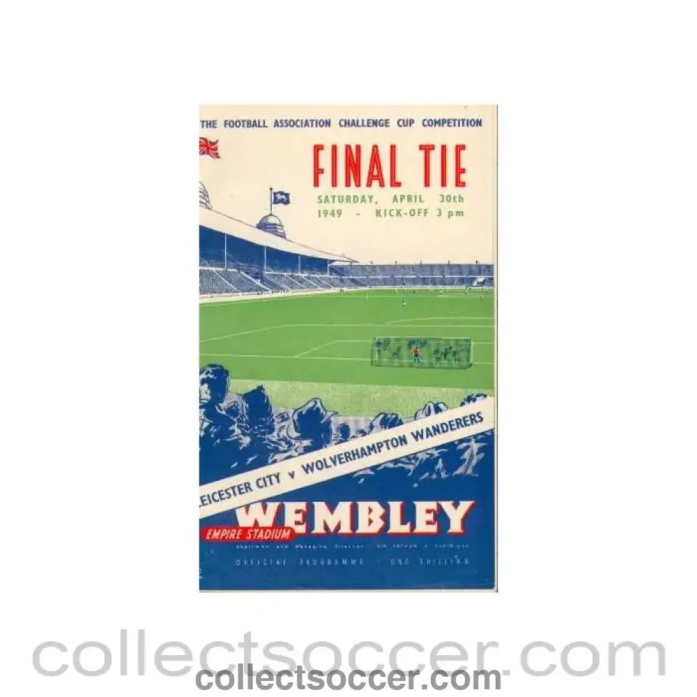 1949 FA Cup Final Programme Leicester City v Wolverhampton Wanderers - Collect Soccer