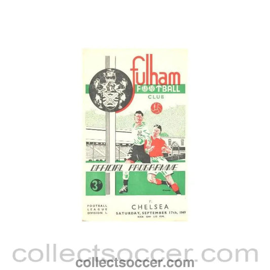 1949 - Fulham vChelsea official programme 17/09/1949 - Collect Soccer