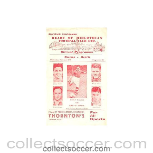 1949 - Heart of Midlothian vChelsea official programme 27/04/1949 - Collect Soccer