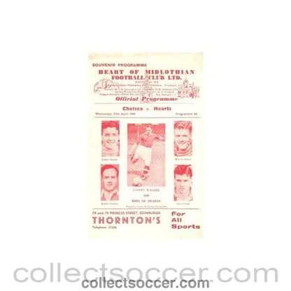 1949 - Heart of Midlothian vChelsea official programme 27/04/1949 - Collect Soccer