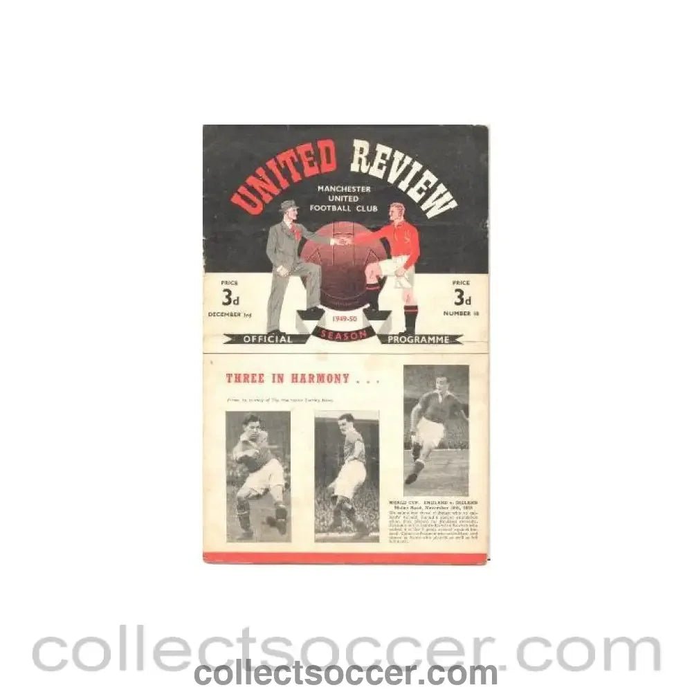 1949 - Manchester United v Newcastle United official programme 03/12/1949 - Collect Soccer