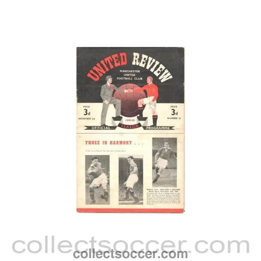 1949 - Manchester United v Newcastle United official programme 03/12/1949 - Collect Soccer