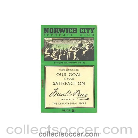 1949 - Norwich City official handbook 1949 - 1950 - Collect Soccer