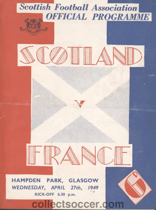 1949 Scotland v France Official Programme