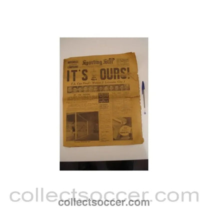 1949 - Sporting Star newspaper of 30/04/1949 covering the F.A. Cup Final Wolverhampton Wanderers v Leicester City - Collect Soccer