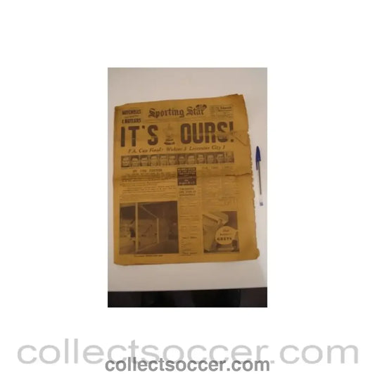 1949 - Sporting Star newspaper of 30/04/1949 covering the F.A. Cup Final Wolverhampton Wanderers v Leicester City