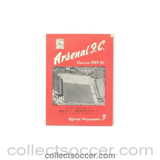 1950 - Arsenal v Brighton & H. A. official programme 04/02/1950