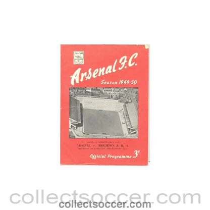 1950 - Arsenal v Brighton & H. A. official programme 04/02/1950 - Collect Soccer