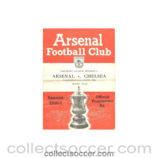 1950 - Arsenal v Chelsea official programme 23/08/1950