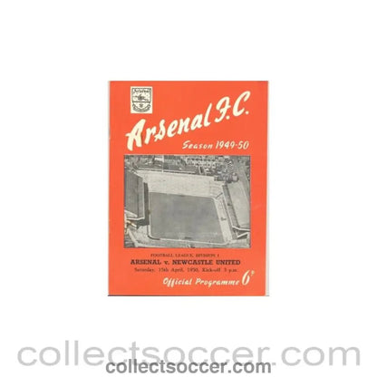 1950 - Arsenal v Newcastle United official programme 15/04/1950 - Collect Soccer