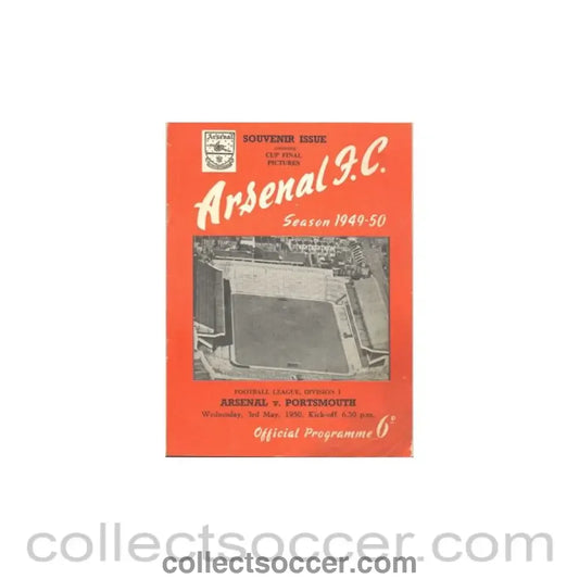 1950 - Arsenal v Portsmouth official programme 03/05/1950
