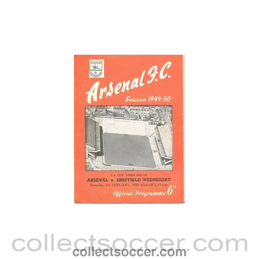 1950 - Arsenal v Sheffield Wednesday official programme 07/01/1950