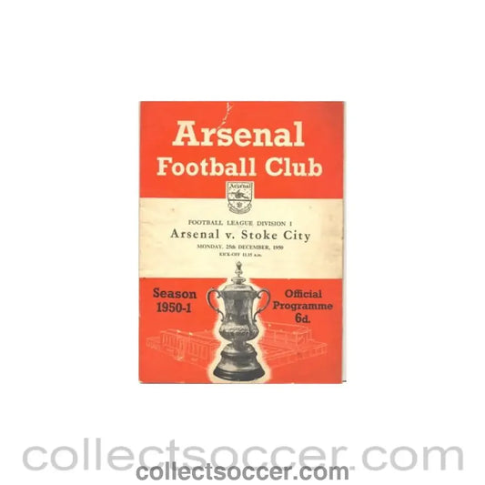 1950 - Arsenal v Stoke City official programme 25/12/1950