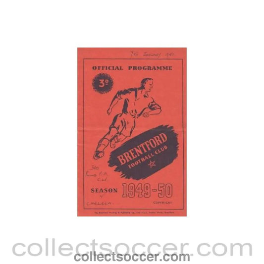 1950 - Brentford vChelsea official programme 07/01/1950 - Collect Soccer
