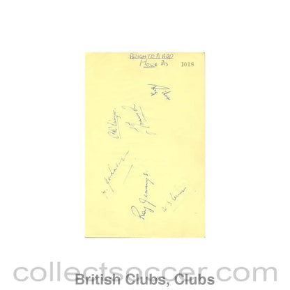 1950 - Brighton & Hove Albion Reserves signatures of all players of season 1950-1951