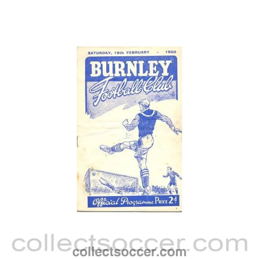 1950 - Burnley vChelsea official programme 18/02/1950 - Collect Soccer