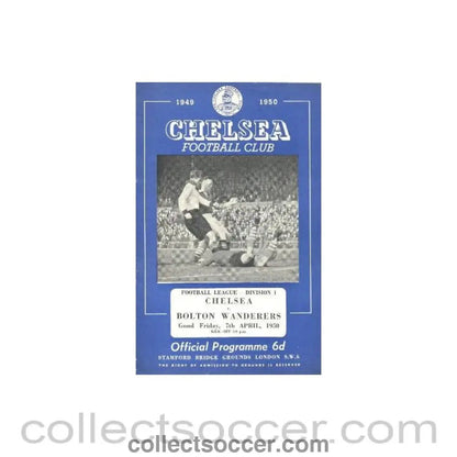 1950 - Chelsea v Bolton Wanderars official programme 07/04/1950 - Collect Soccer