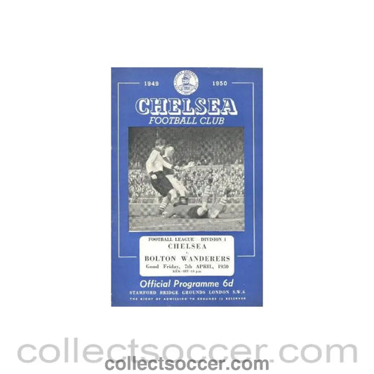 1950 - Chelsea v Bolton Wanderars official programme 07/04/1950