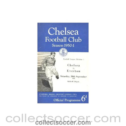 1950 - Chelsea v Everton official programme 30/09/1950 - Collect Soccer
