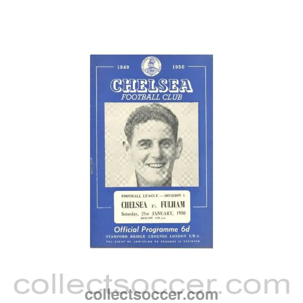 1950 - Chelsea v Fulham official programme 21/01/1950