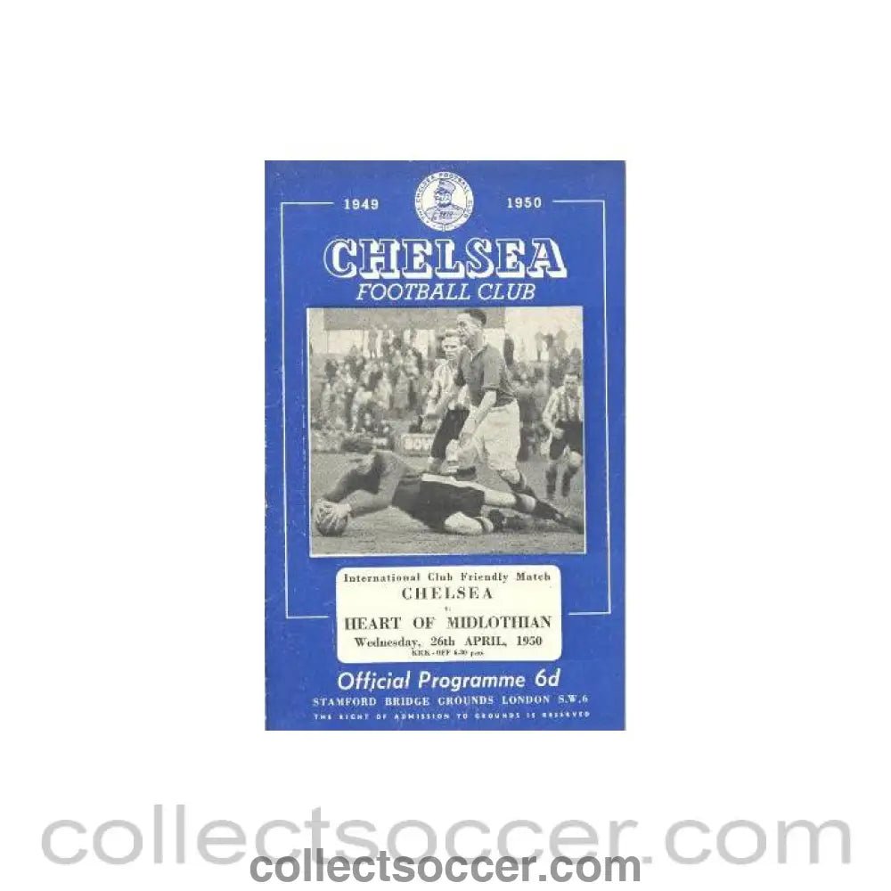 1950 - Chelsea v Heart of Midlothian official programme 26/04/1950 - Collect Soccer