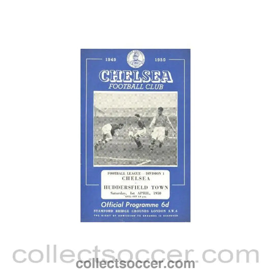 1950 - Chelsea v Huddersfield Town official programme 01/04/1950
