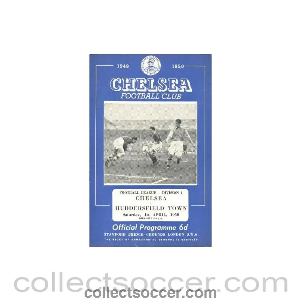 1950 - Chelsea v Huddersfield Town official programme 01/04/1950 - Collect Soccer