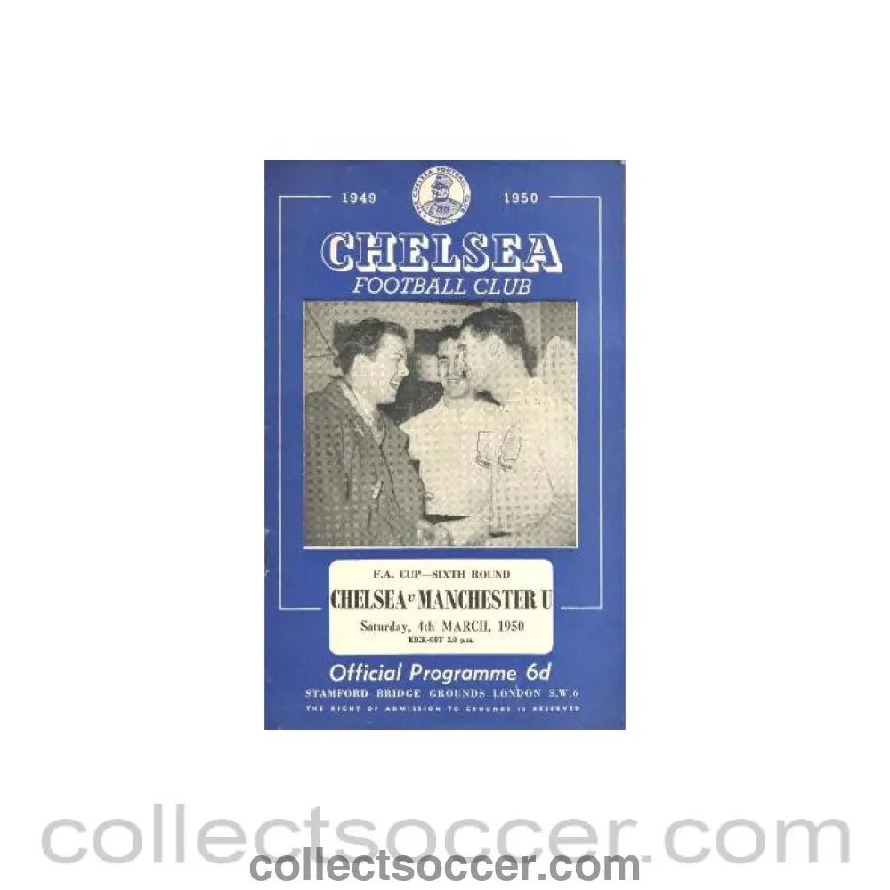 1950 - Chelsea v Manchester United official programme 04/03/1950 - Collect Soccer