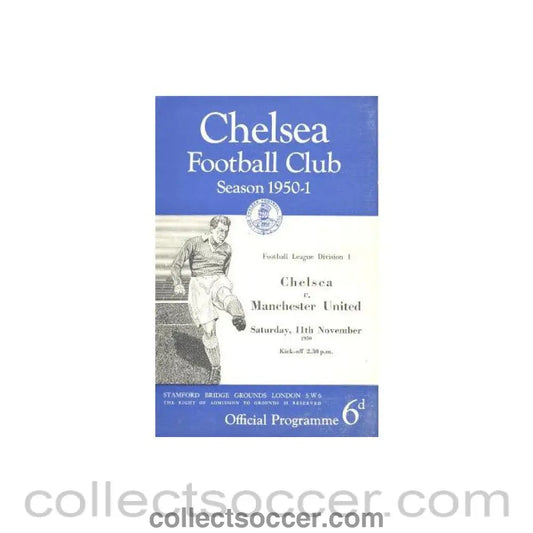 1950 - Chelsea v Manchester United official programme 11/11/1950
