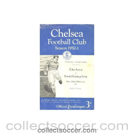 1950 - Chelsea v Southampton official programme 21/10/1950