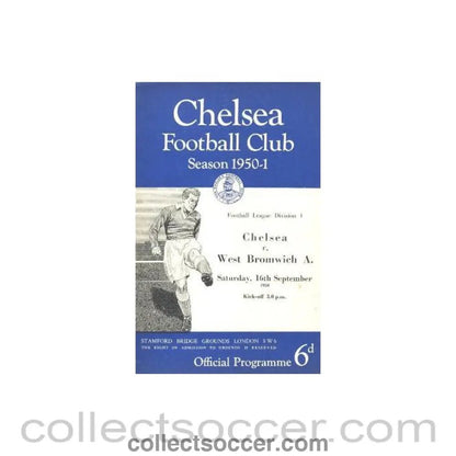 1950 - Chelsea v West Bromwich official programme 16/09/1950 - Collect Soccer