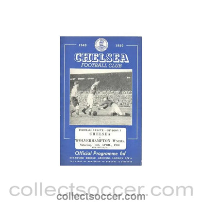 1950 - Chelsea v Wolverhampton Wanderers official programme 15/04/1950
