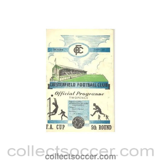 1950 - Chesterfield vChelsea official programme 11/02/1950 - Collect Soccer