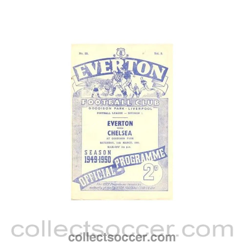 1950 - Everton vChelsea official programme 11/03/1950 - Collect Soccer