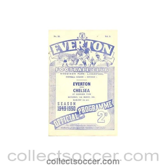 1950 - Everton vChelsea official programme 11/03/1950 - Collect Soccer
