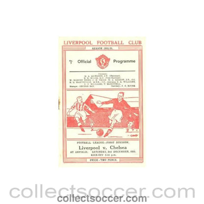 1950 - Liverpool vChelsea official programme 02/12/1950 - Collect Soccer