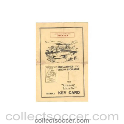 1950 - Middlesbrough vChelsea official programme 26/08/1950 - Collect Soccer