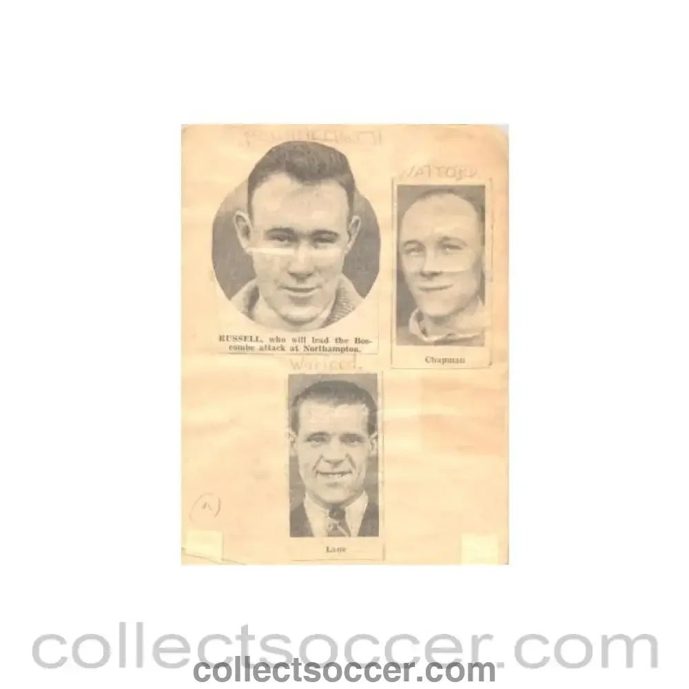1950 - Newspaper cuttings photos probably of season 1950-1951 - Collect Soccer